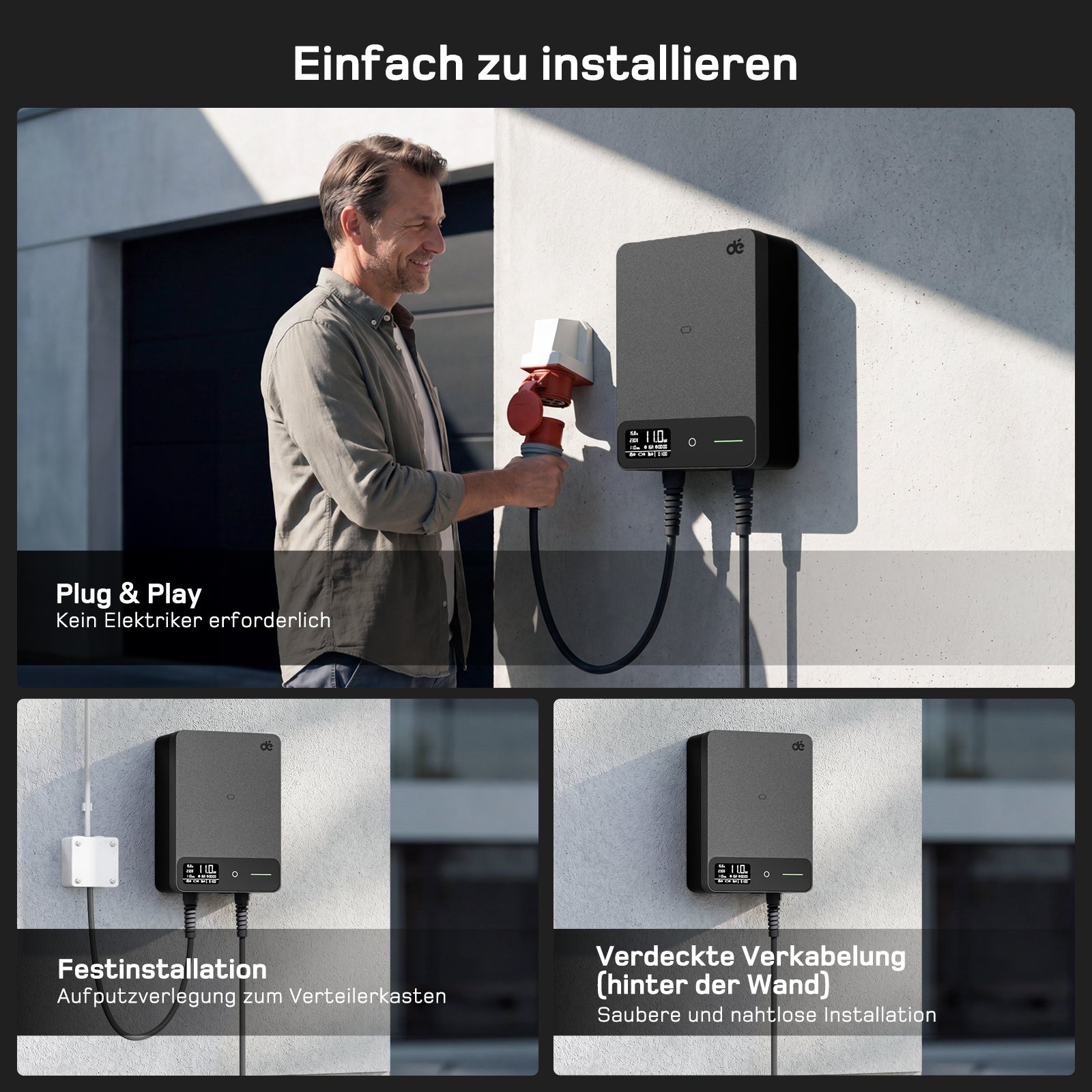 Bedienung der dé Wallbox per App und RFID